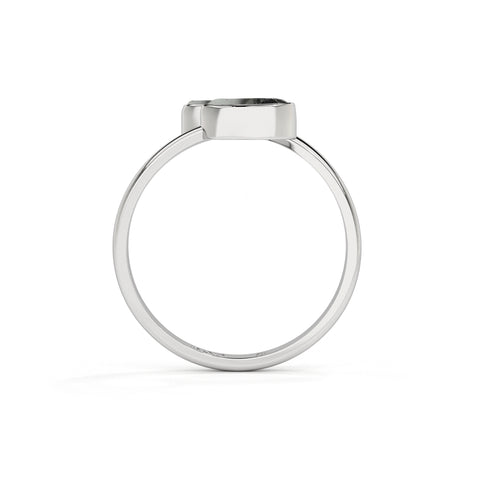 tourmalated-quartz rough shape stackable bezel-set ring