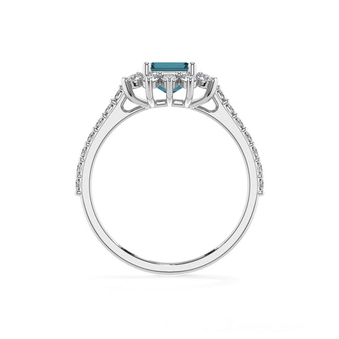 natural london blue topaz london blue topaz half eterity halo solitaire engagement ring