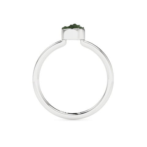 moldavite rough shape stackable bezel-set ring