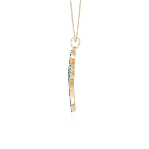 natural london-blue-topaz infinity cross necklaces in yellow gold vermeil 