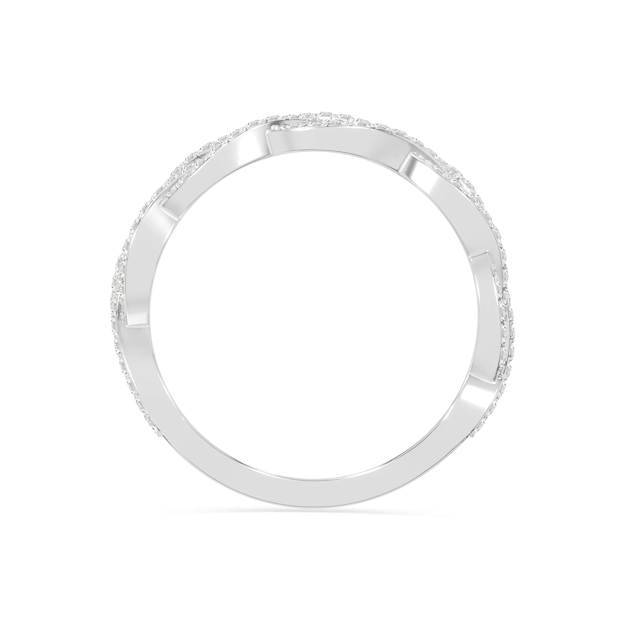 natural moissanite twisted braided wedding band rings in sterling silver 