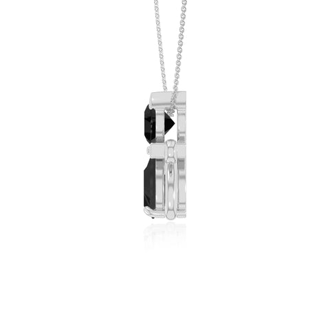 natural black-onyx cat necklaces in sterling silver 