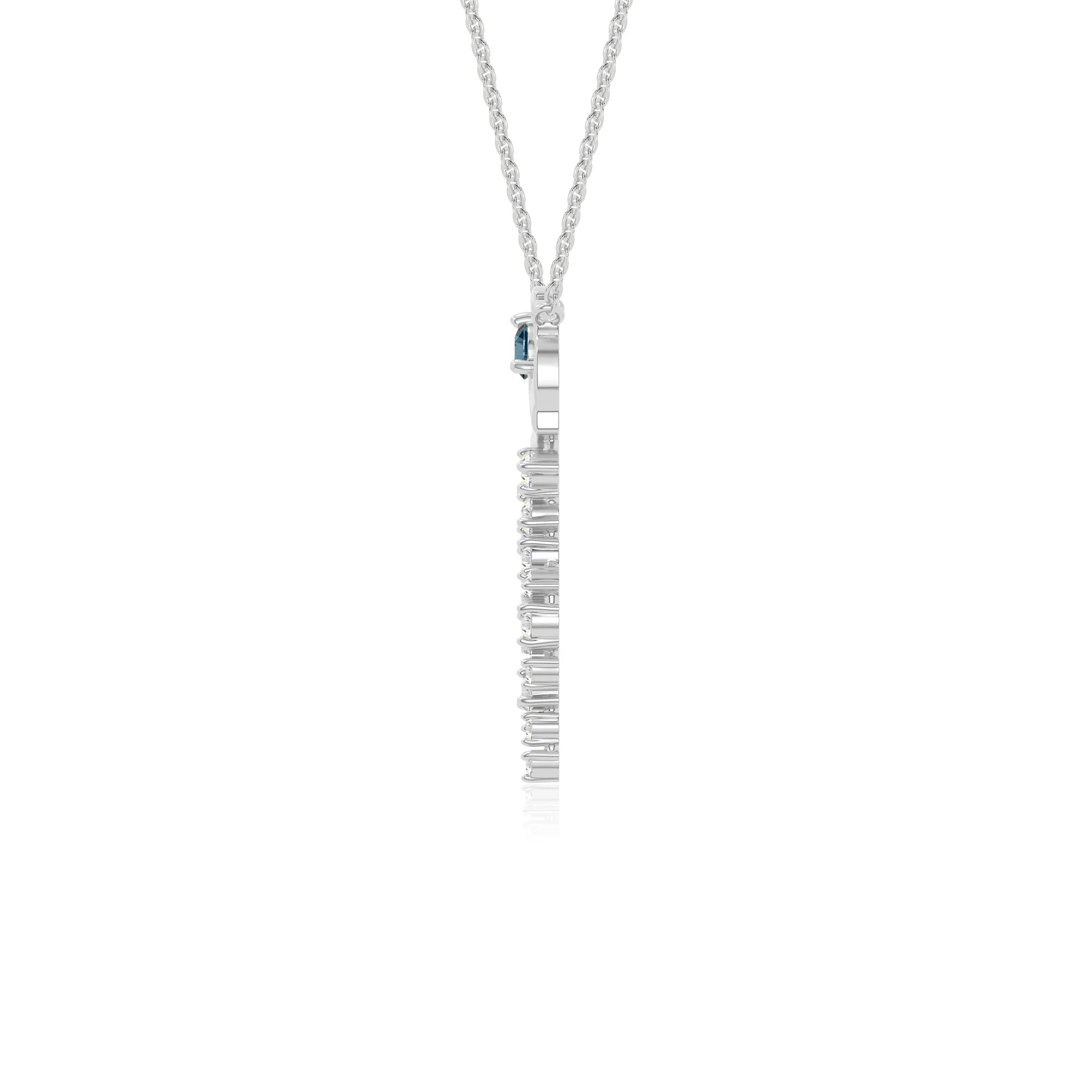 natural london blue topaz rose flower necklaces in sterling silver 