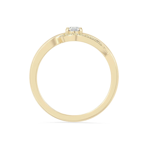 natural moissanite infinity solitaire rings in yellow gold vermeil