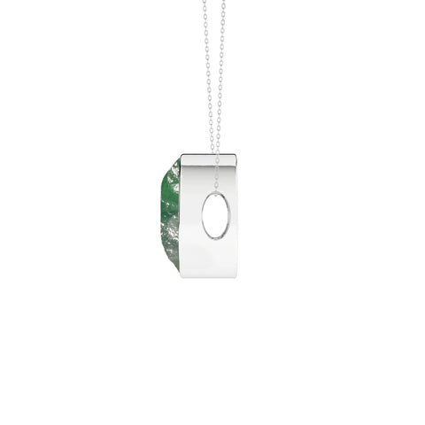 natural green-moonstone round shape pendant necklace