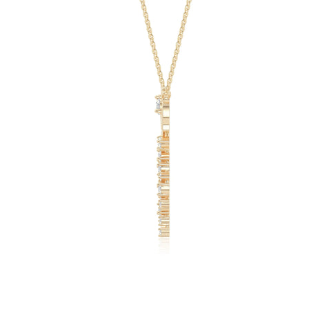 moissanite rose flower necklaces in yellow gold vermeil 