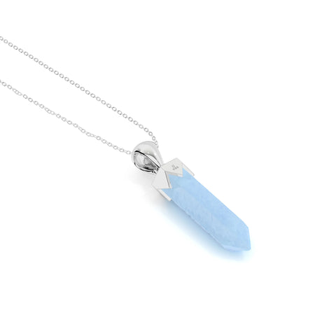 natural aquamarine hexagon shape pendant necklace