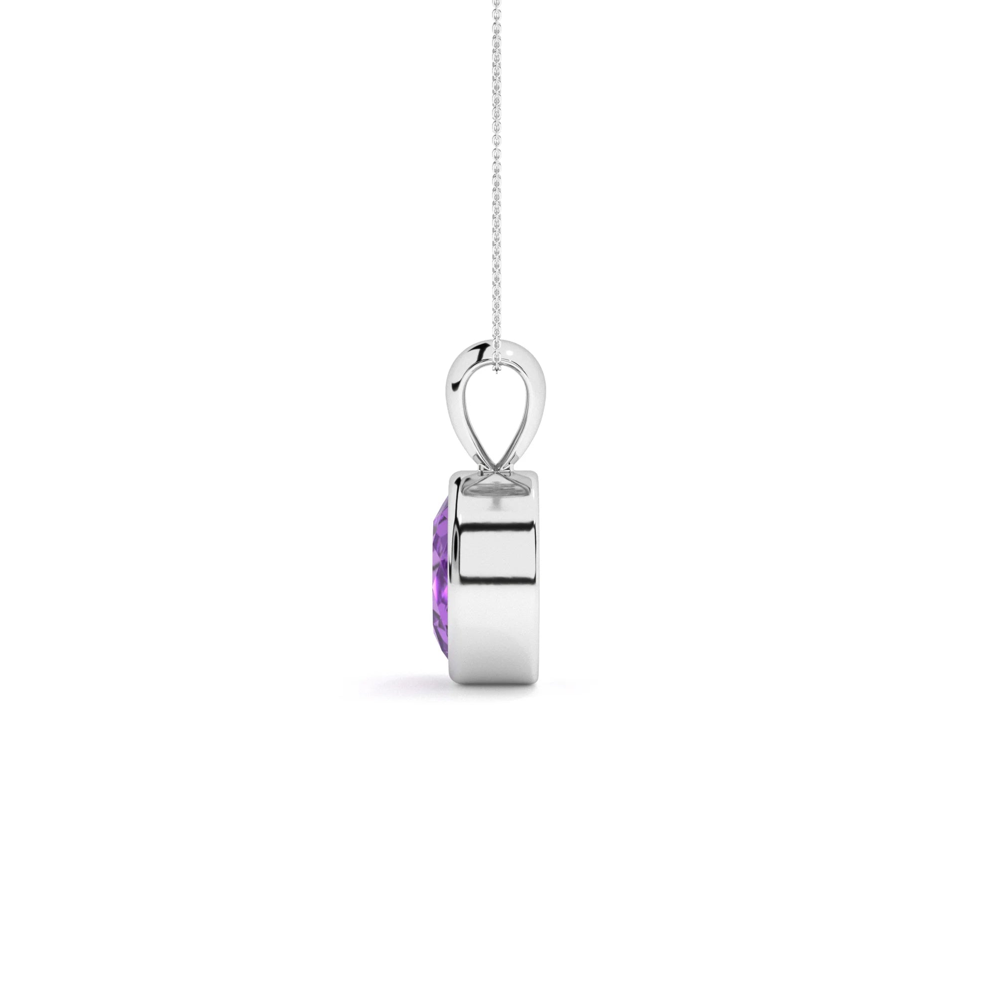 natural amethyst round shape pendant necklace