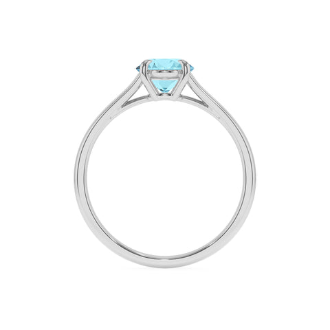 lab grown aquamarine oval solitaire engagement ring