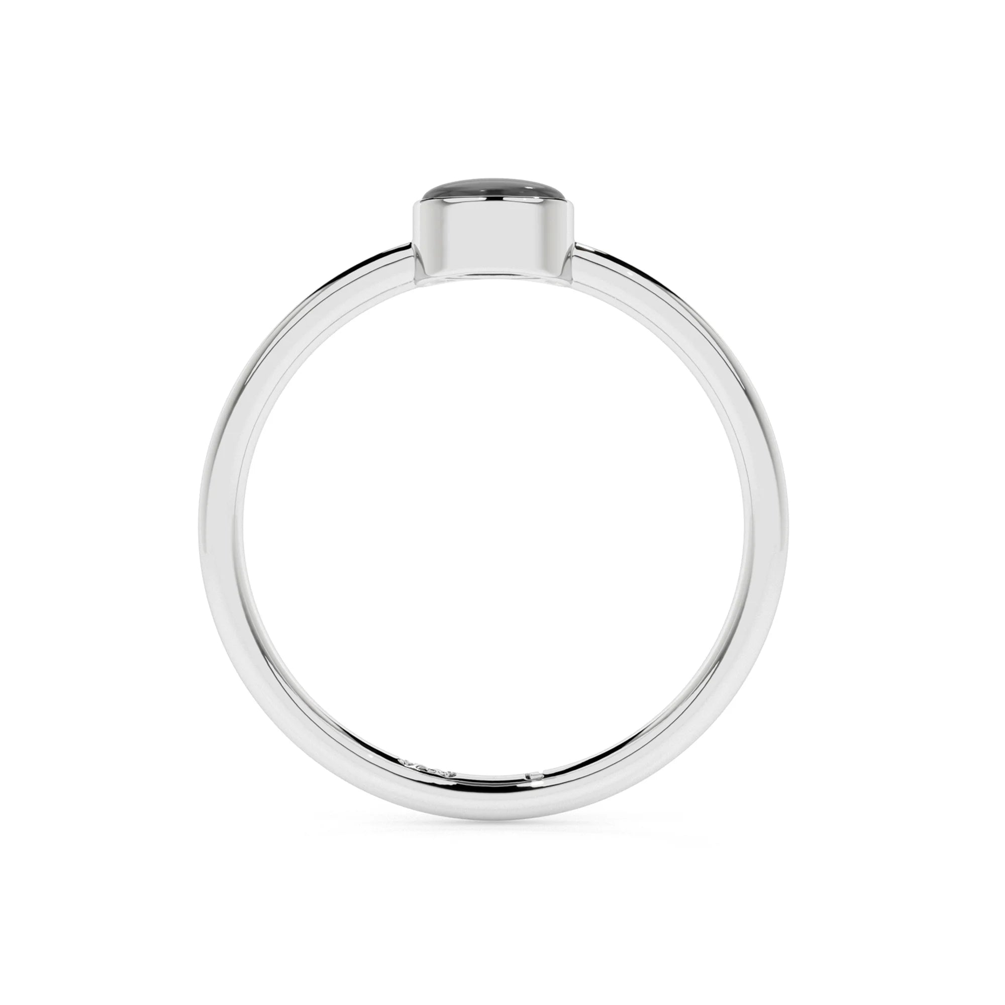 black onyx round cab stackable bezel-set ring