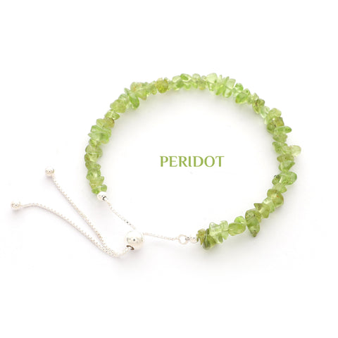 natural peridot rough shape bolo bracelet