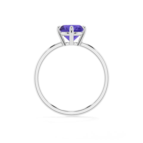 lab-grown tanzanite round solitaire engagement ring