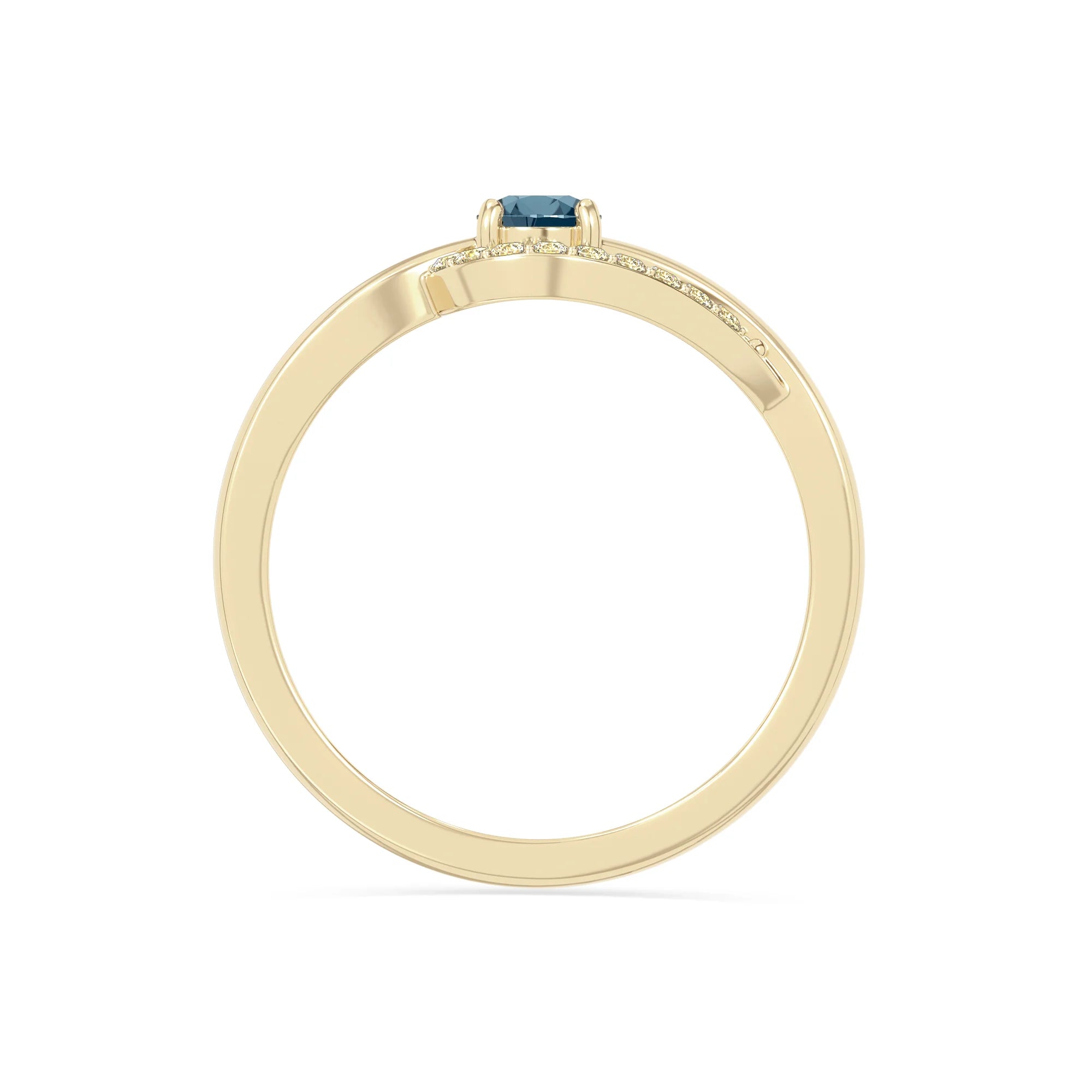 natural london blue topaz infinity solitaire rings in yellow gold vermeil