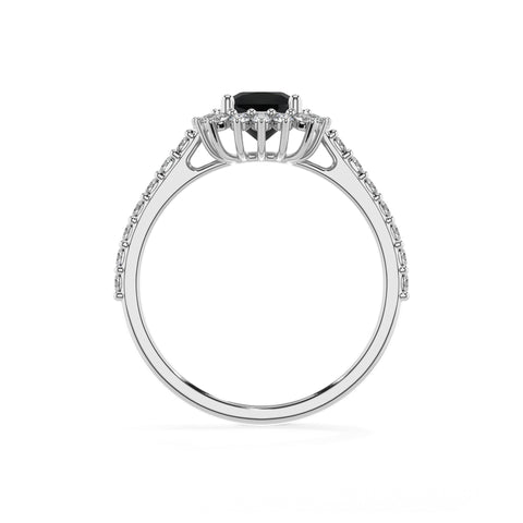 natural black-onyx cushion half eterity halo solitaire engagement ring