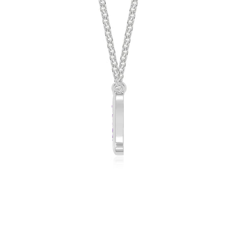 natural amethyst mom heart necklaces in sterling silver 