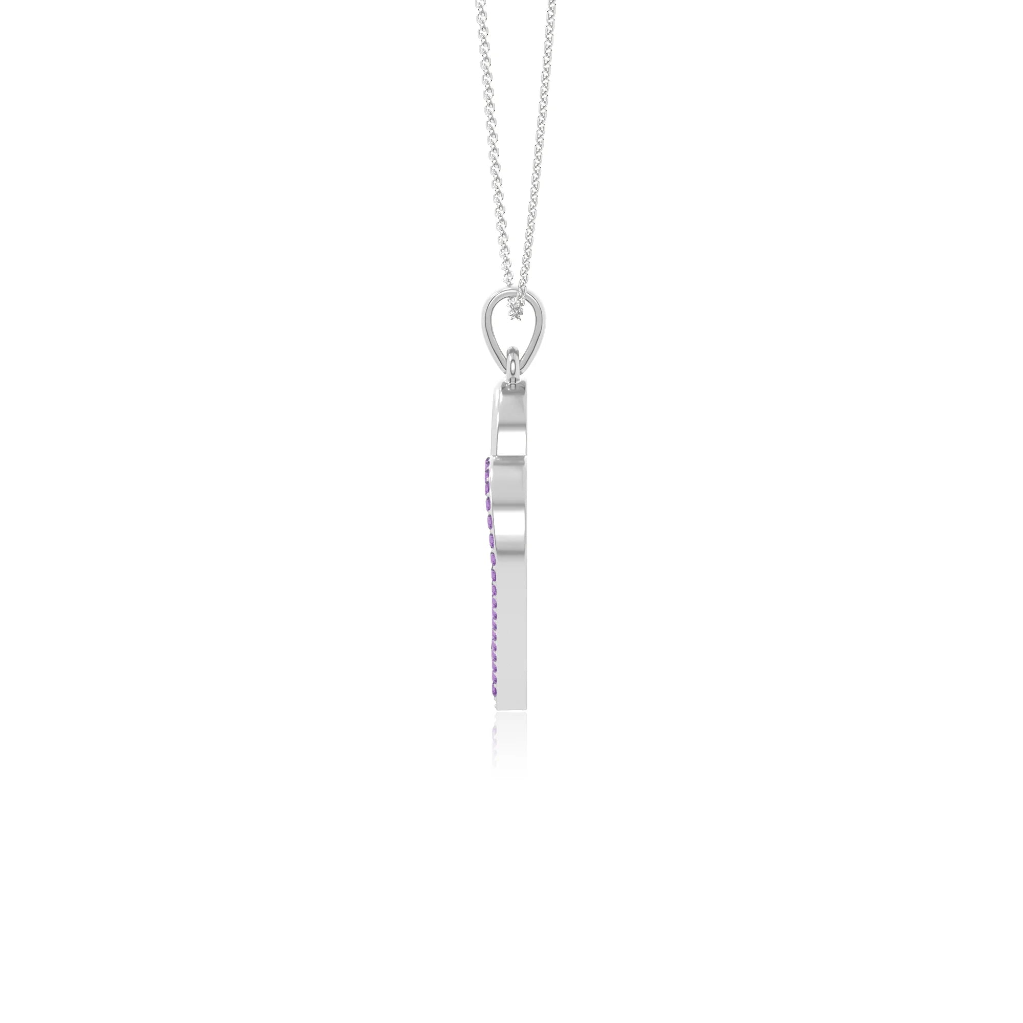 natural amethyst double heart necklaces in sterling silver 