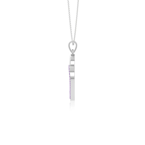 natural amethyst double heart necklaces in sterling silver 
