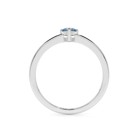 sky blue topaz pear cut stackable prong-set ring