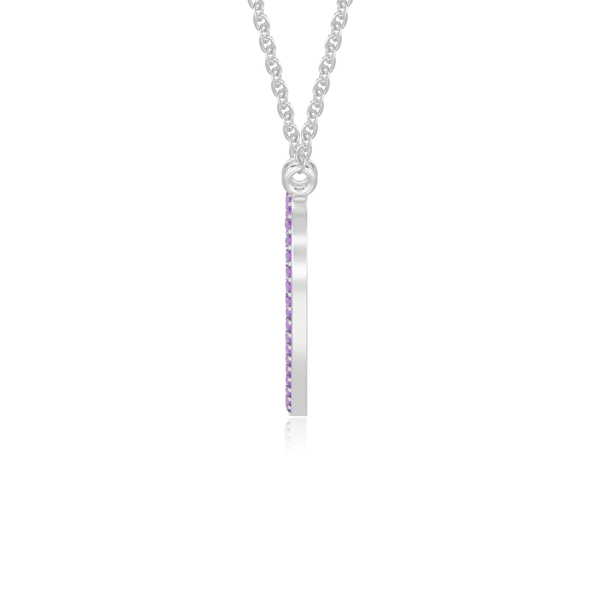 natural amethyst heart necklaces in sterling silver 