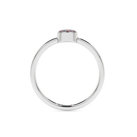 australian opal round cab stackable bezel-set ring