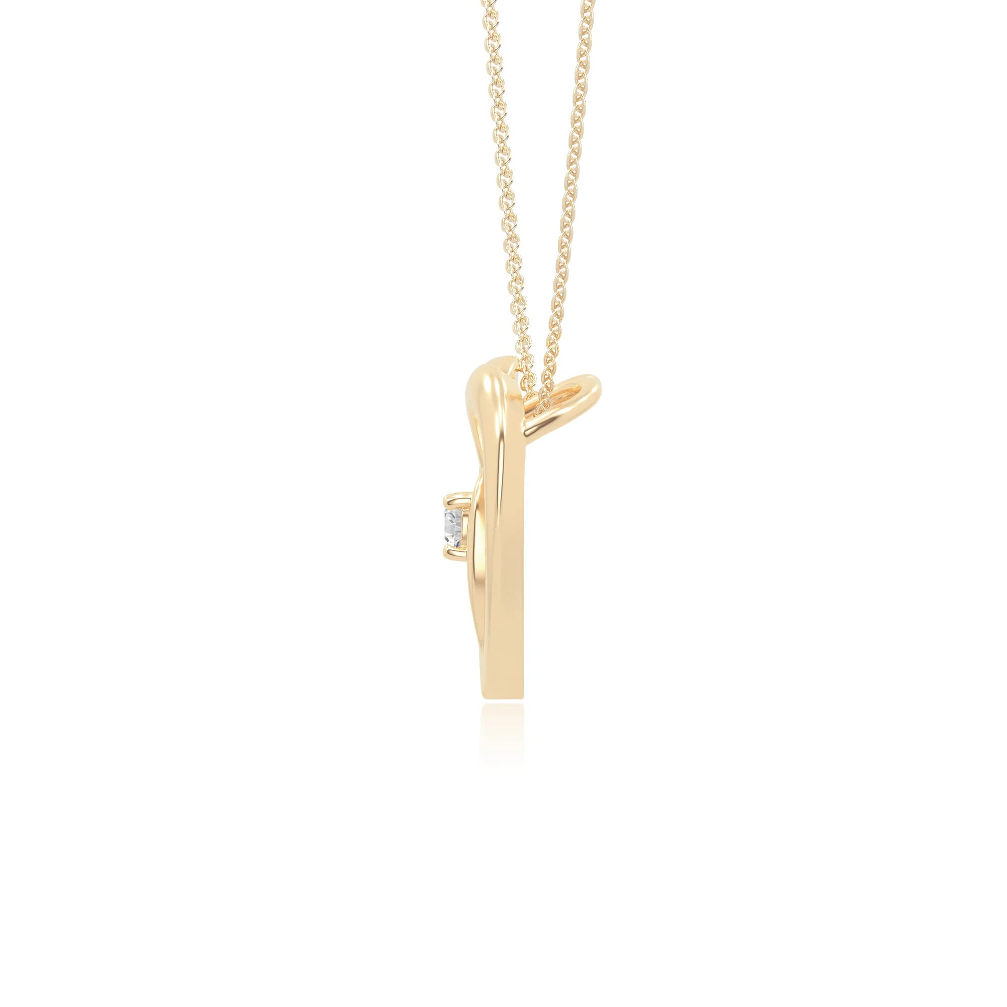 moissanite floral heart necklaces in yellow gold vermeil 