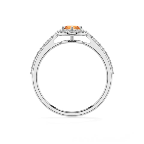 lab-grown citrine pear half eterity halo solitaire engagement ring