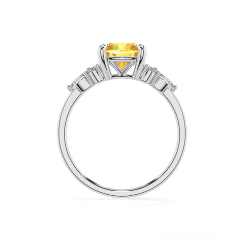 lab-grown yellow-sapphire cushion solitaire engagement ring