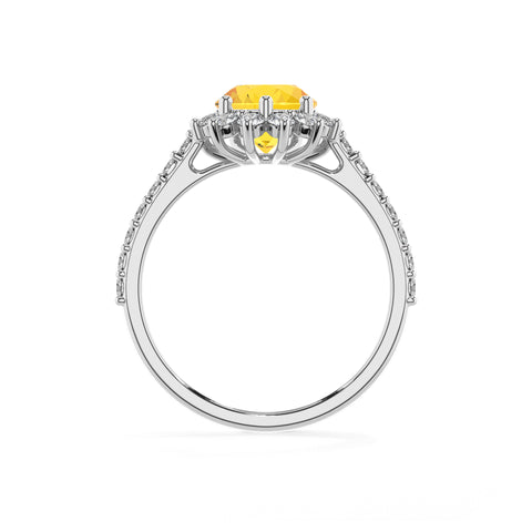 lab-grown yellow-sapphire pear half eterity halo solitaire engagement ring