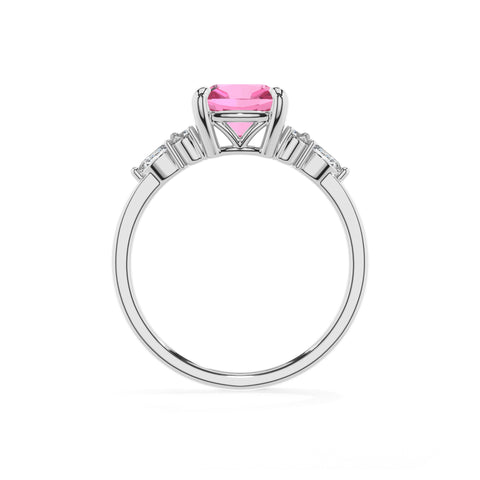 lab-grown pink-sapphire cushion solitaire engagement ring