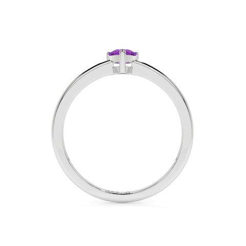 amethyst pear cut stackable prong-set ring