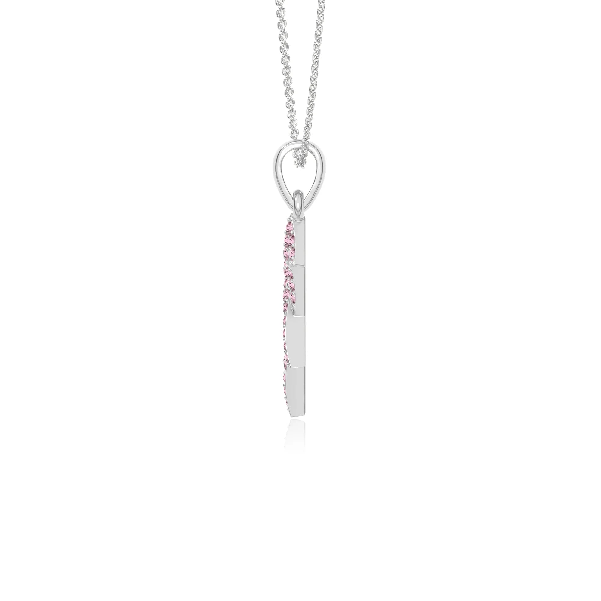 natural pink-tourmaline infinity love knot necklaces in sterling silver 