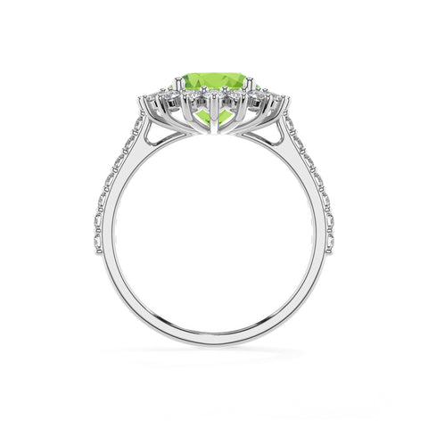 natural peridot round half eterity halo solitaire engagement ring