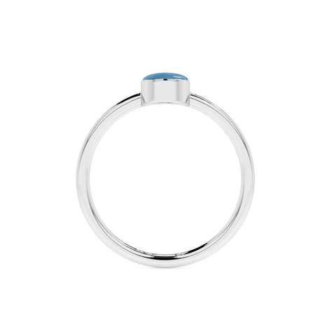 larimar oval cab stackable bezel-set ring