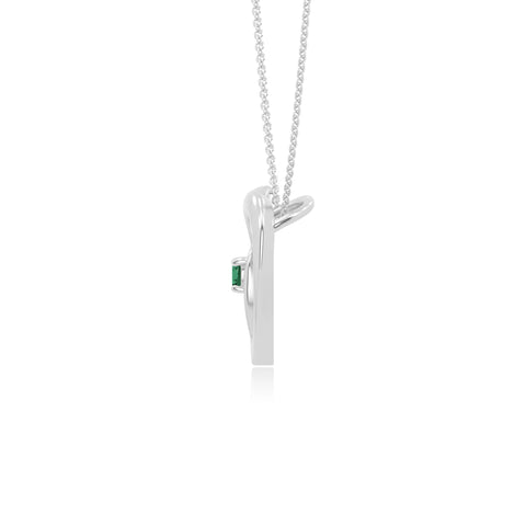 natural emerald floral heart necklaces in sterling silver 