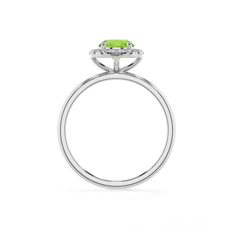 natural peridot round halo solitaire engagement ring