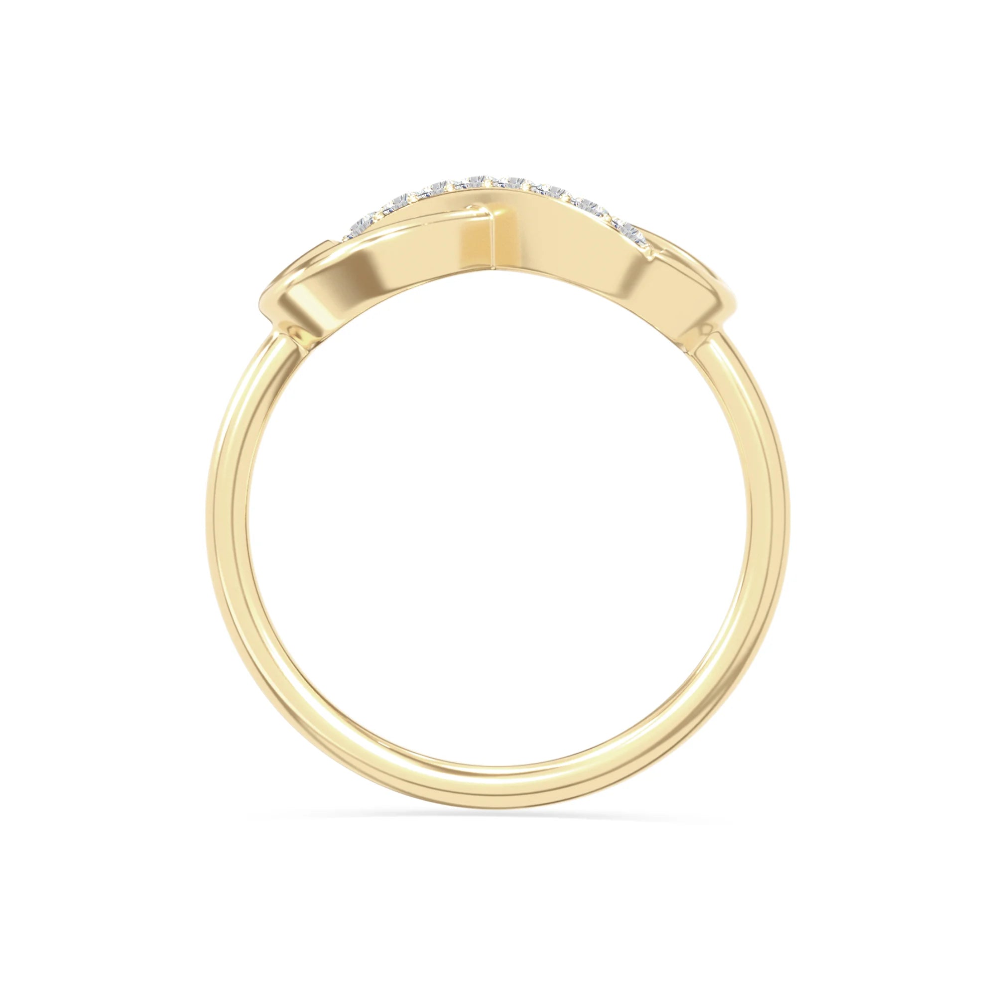 natural moissanite infinity promise rings in yellow gold vermeil
