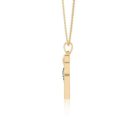natural london-blue-topaz infinity heart necklaces in yellow gold vermeil 