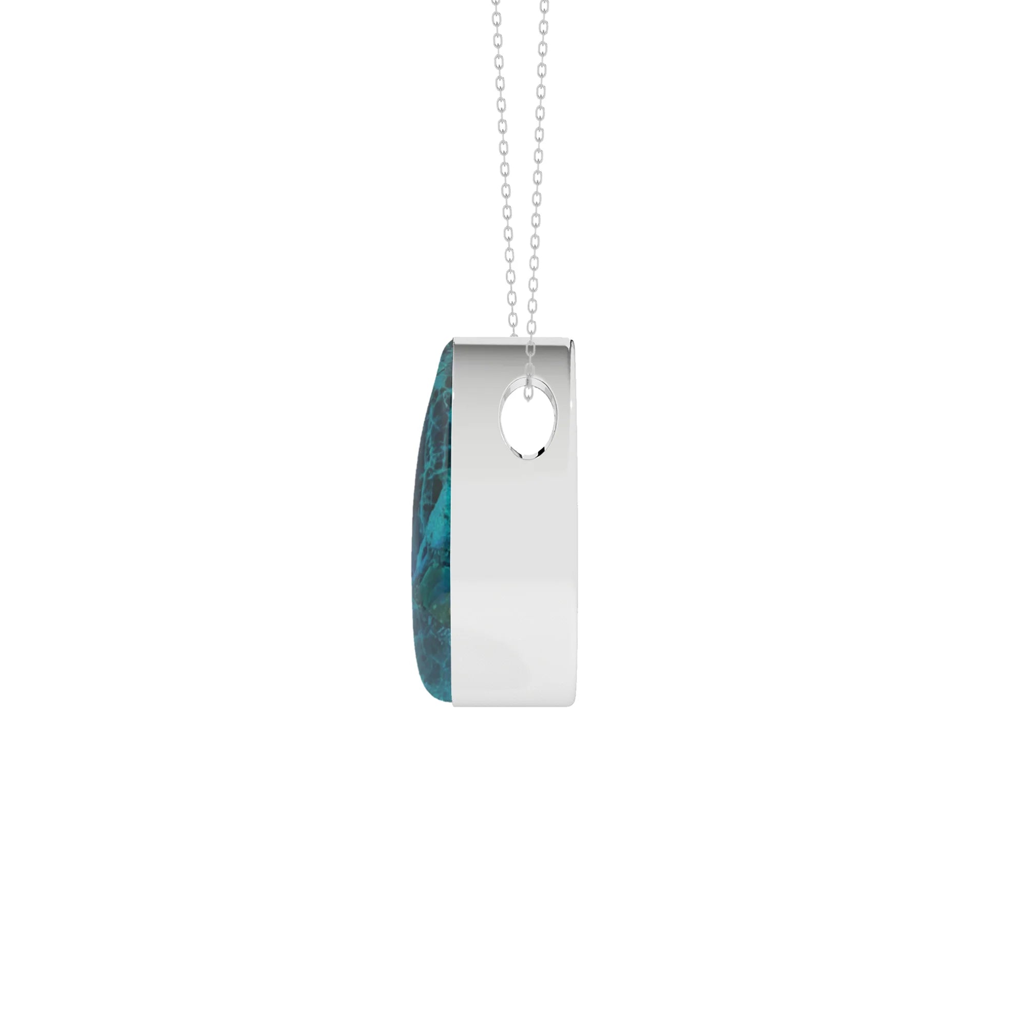 natural chrysocolla pear shape pendant necklace