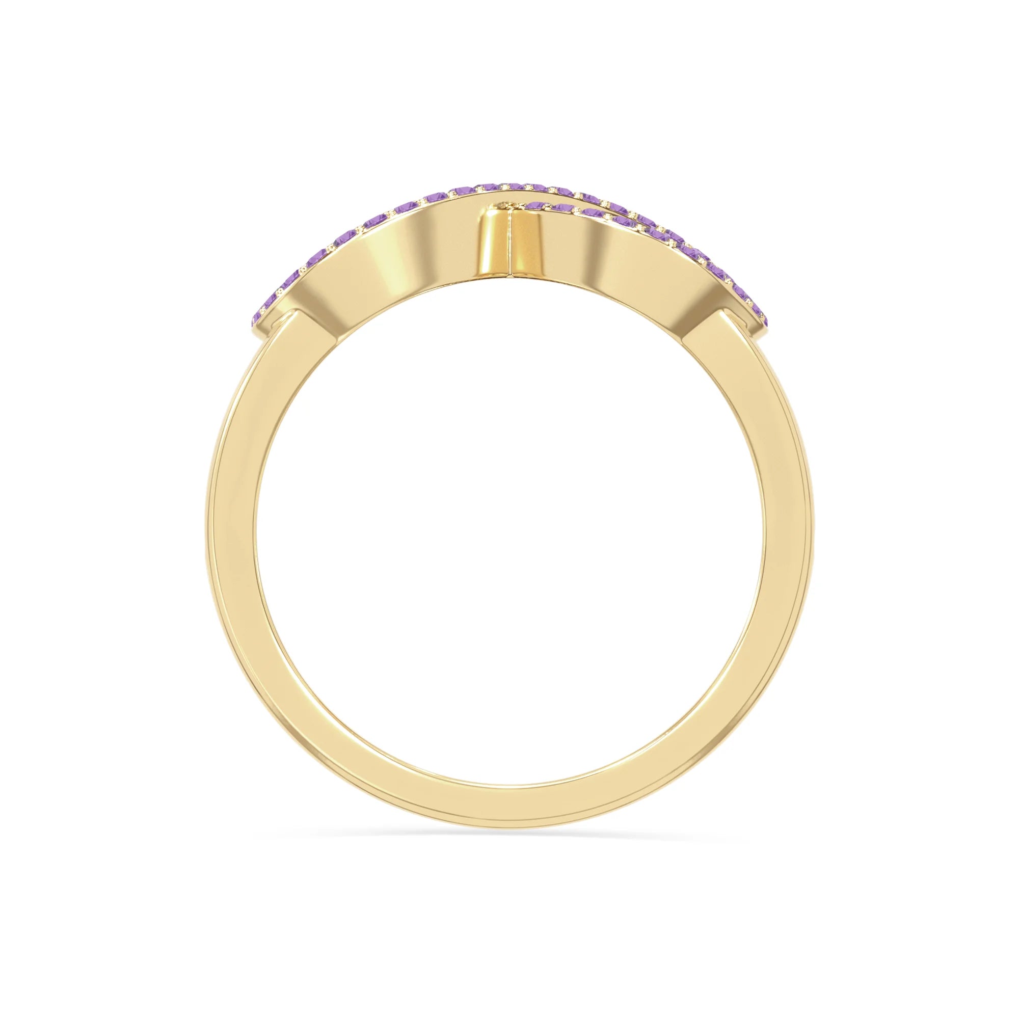natural amethyst infinity promise rings in yellow gold vermeil