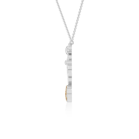 natural citrine mother child heart necklaces in yellow gold vermeil 