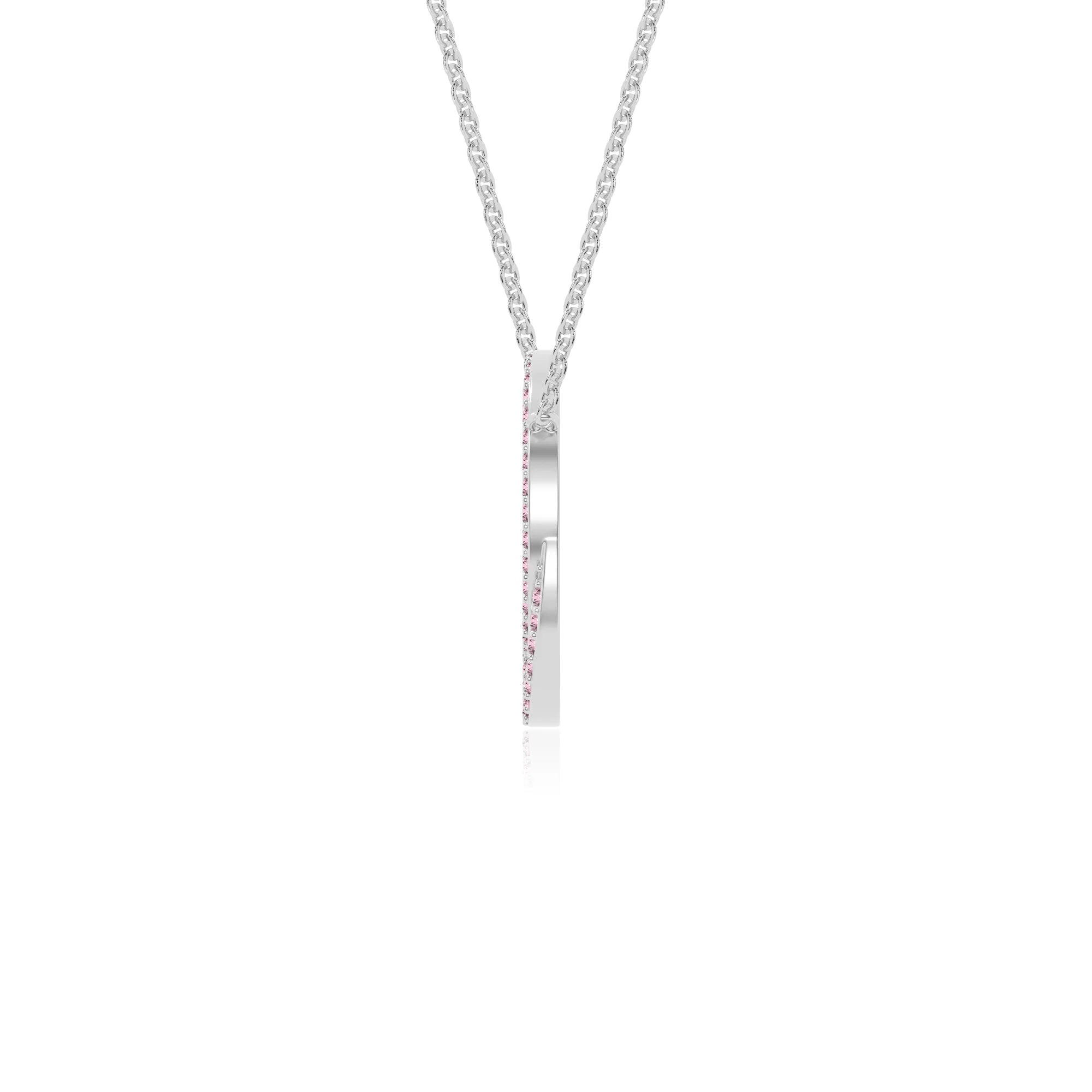 natural pink-tourmaline infinity love knot necklaces in sterling silver 