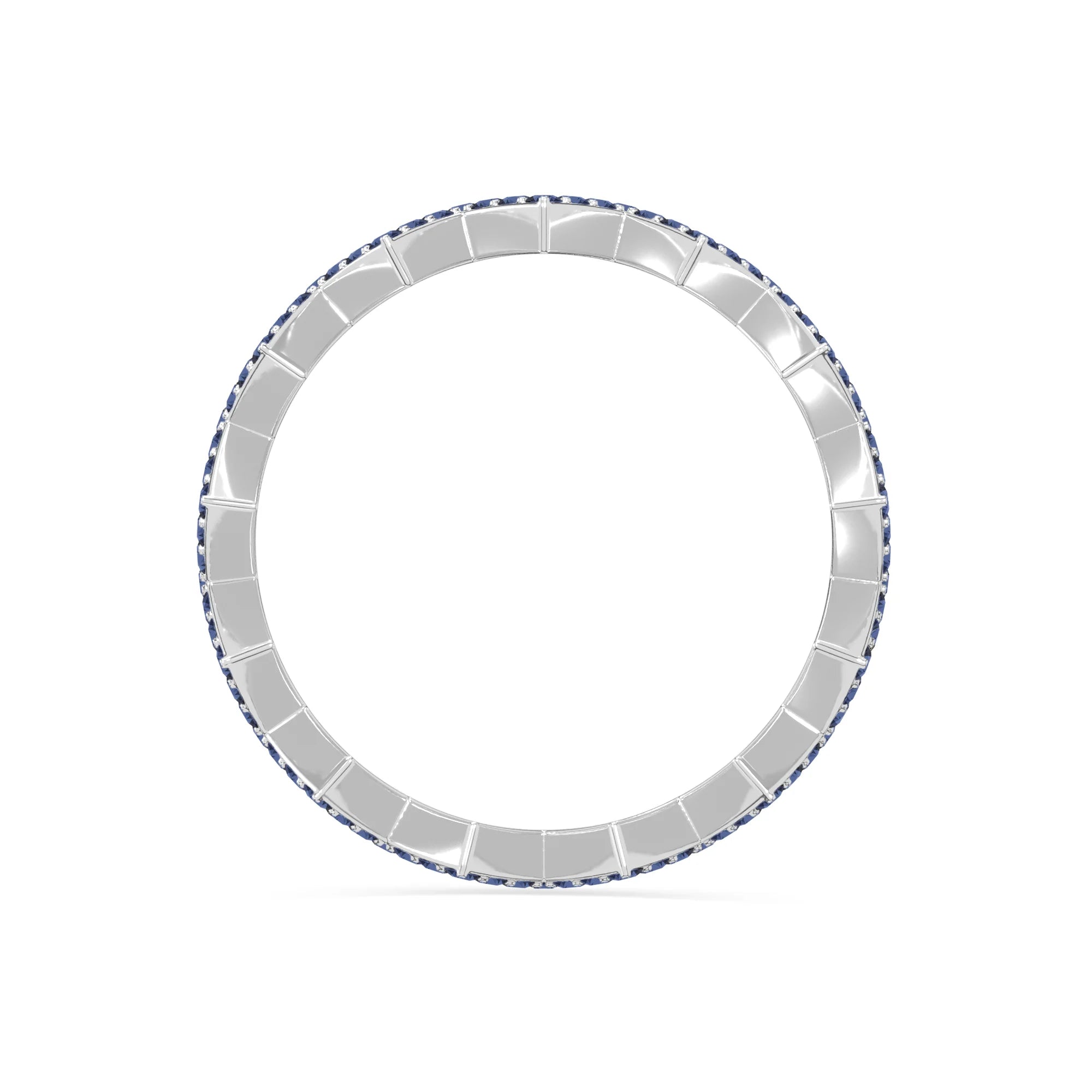 natural blue sapphire zig-zag wedding band rings in sterling silver 