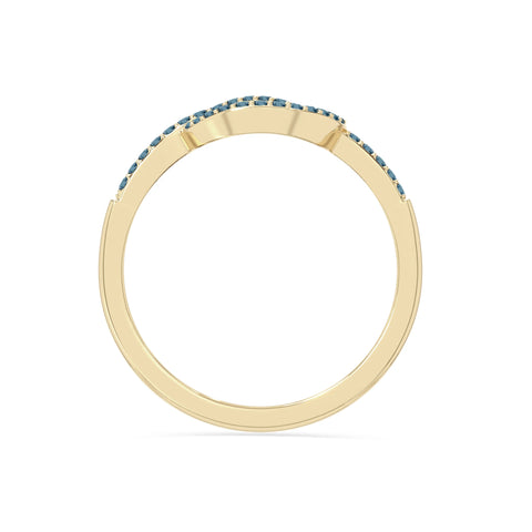natural london blue topaz infinity knot promise rings in yellow gold vermeil