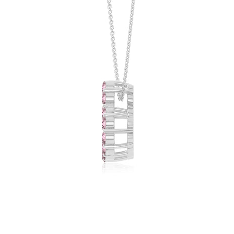 natural pink-tourmaline heart necklaces in sterling silver 