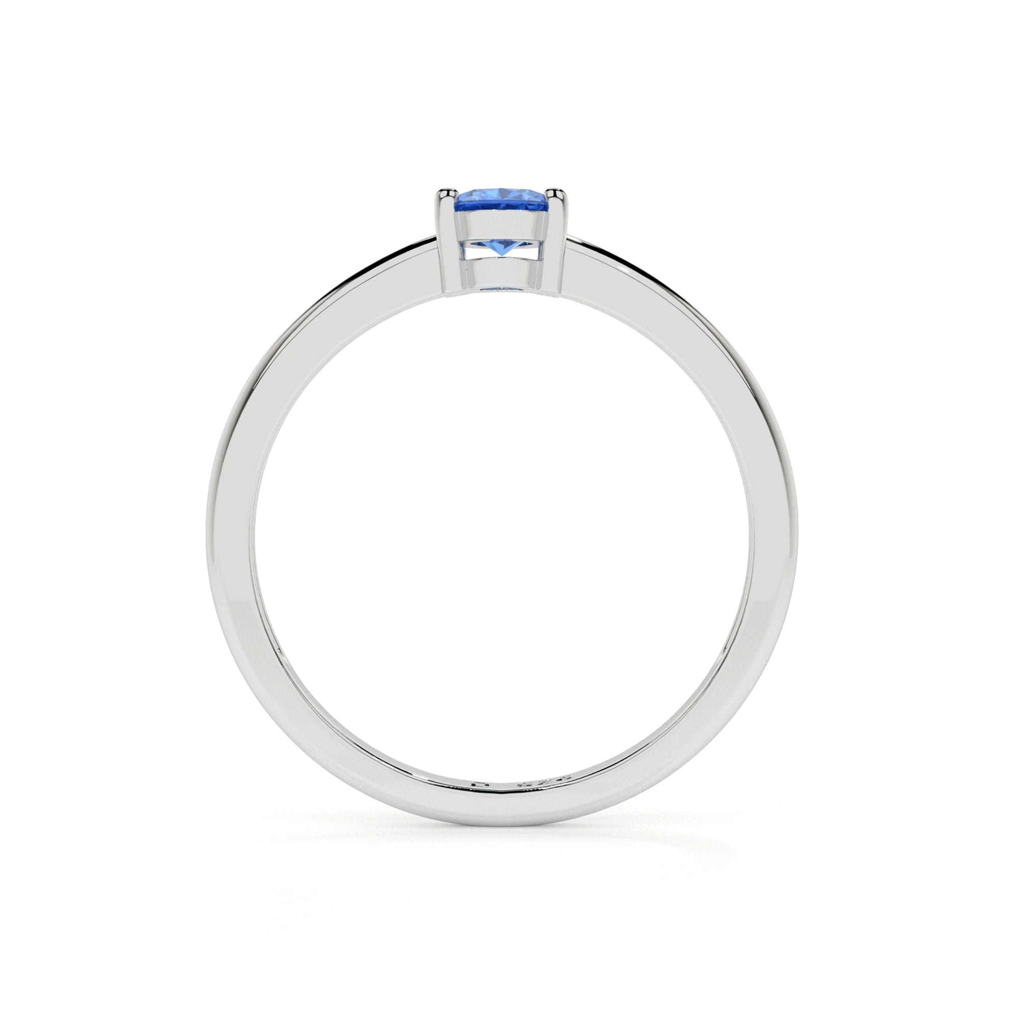 kyanite oval cut stackable prong-set ring