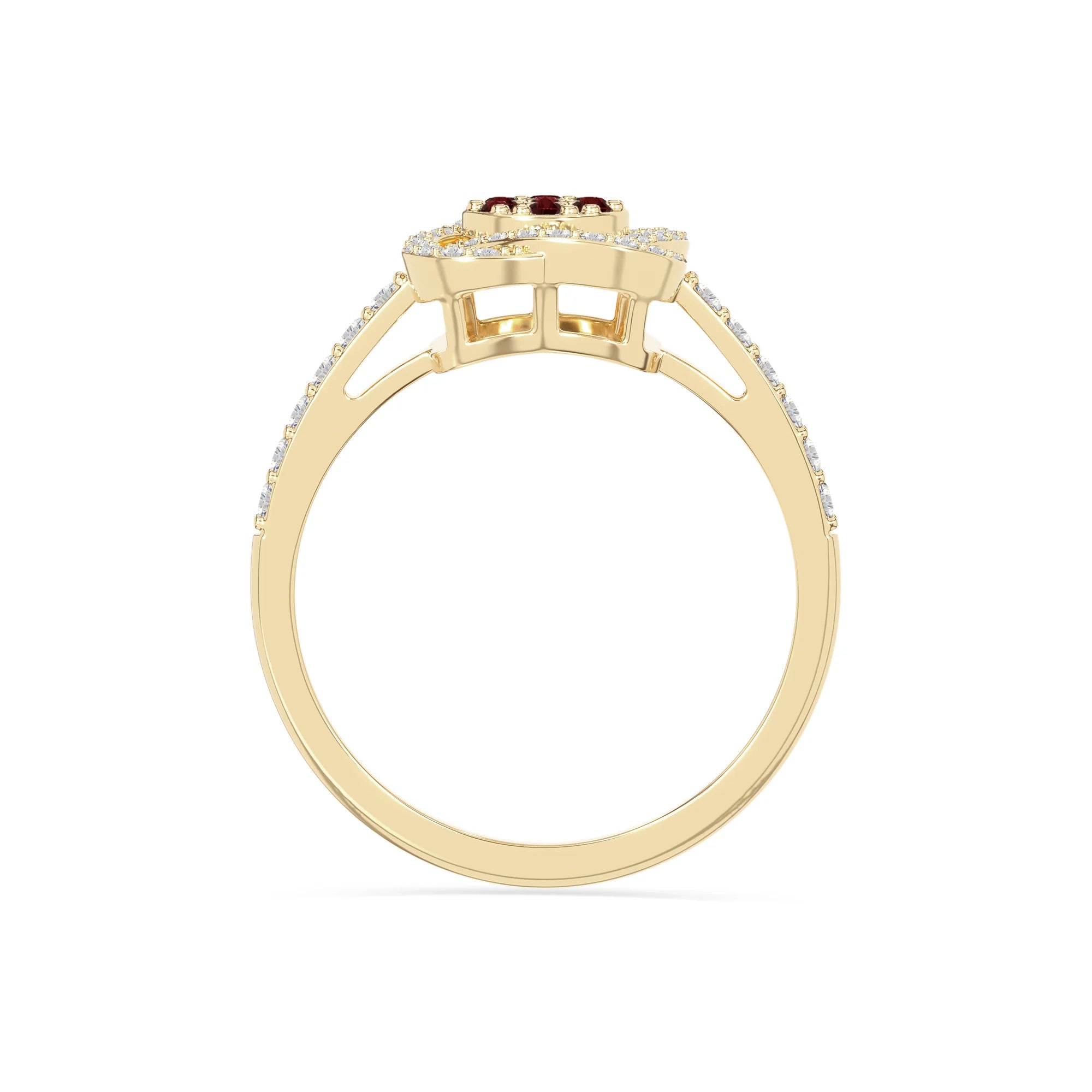 natural garnet infinity promise rings in yellow gold vermeil