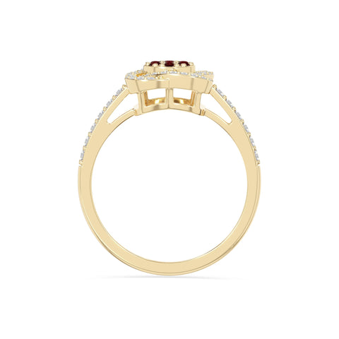 natural garnet infinity promise rings in yellow gold vermeil