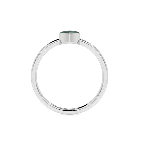 malachite pear cab stackable bezel-set ring