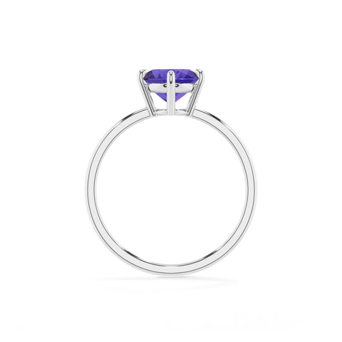 lab-grown tanzanite oval solitaire engagement ring