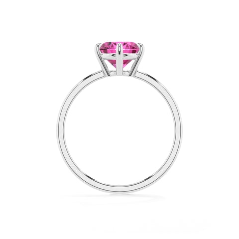 lab-grown pink-sapphire round solitaire engagement ring